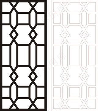 矢量镂空花纹边框底纹中式