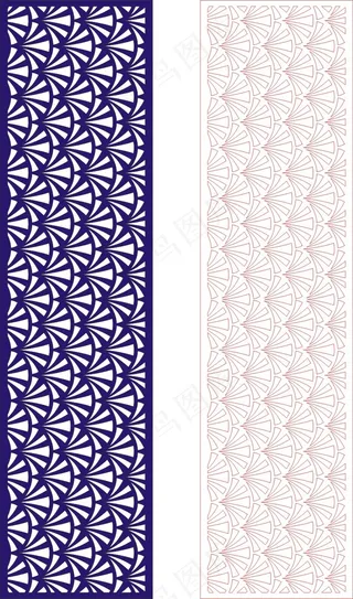 矢量镂空花纹边框底纹中式