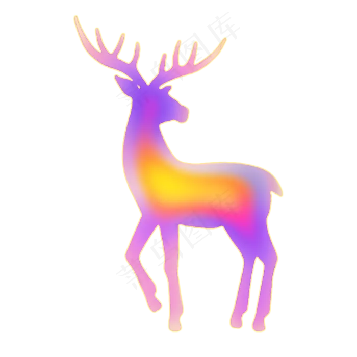 彩色科幻渐变麋鹿psd模版下载