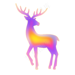 彩色科幻渐变麋鹿