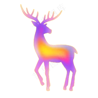 彩色科幻渐变麋鹿