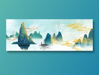 中国风水墨大气背景墙