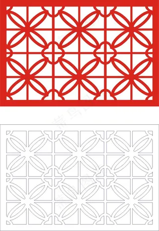 矢量镂空花纹边框底纹中式