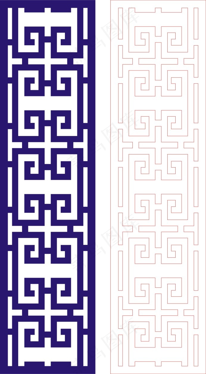 矢量镂空花纹边框底纹中式