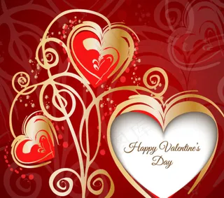 欧式心形红色背景图片