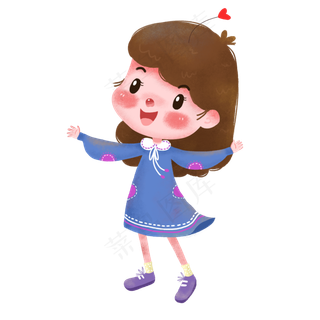 卡通跳舞的小女孩,免抠元素