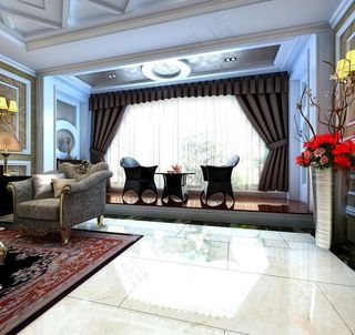 欧式家装客厅茶区图片