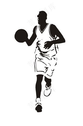 篮球运动人物剪影矢量人物插画人物剪...