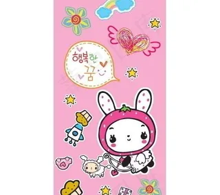 韩国卡通小兔花纸图片