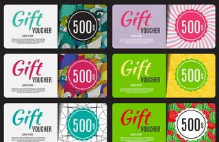 节日优惠券设计矢量图