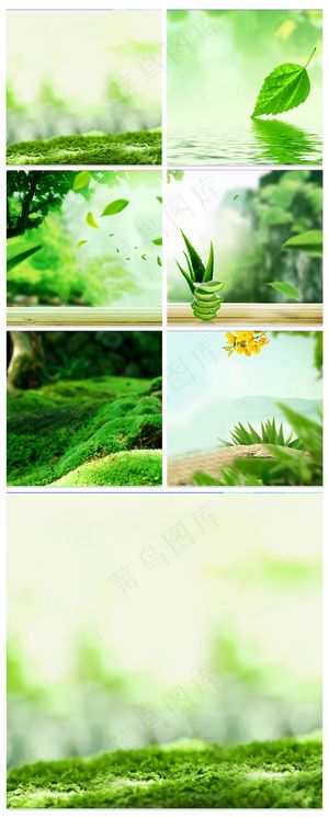 淘宝天猫绿色护肤品化妆品主图背景