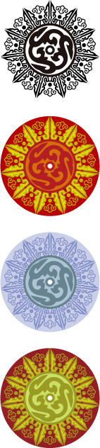 多款古典圆形花纹元素矢量素材-1
