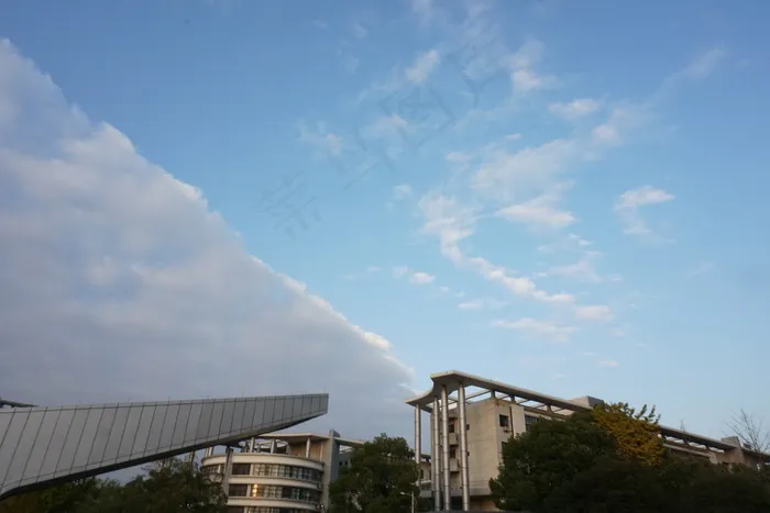蓝 摄影 云块 