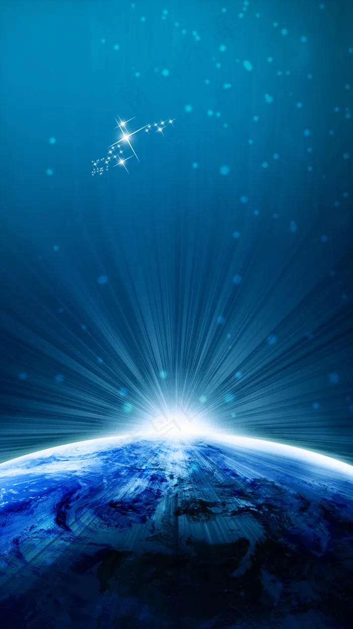 蓝色科幻星球企业背景psd模版下载