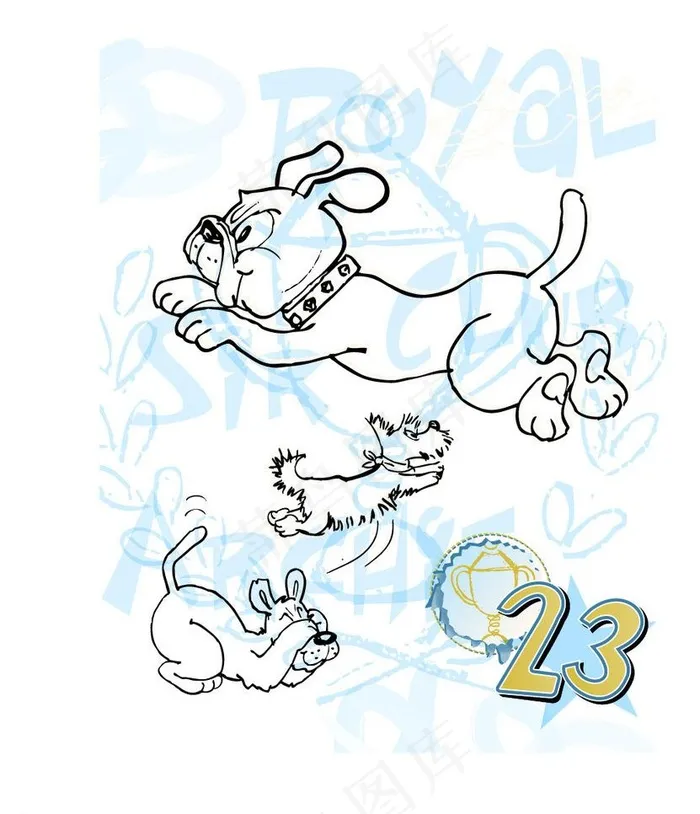 素描动物图片ai矢量模版下载