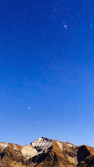 星空下的雪山高清摄影图片