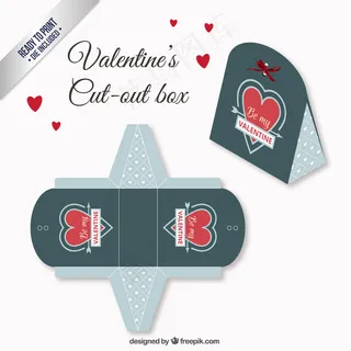 绿色和蓝色情人节盒