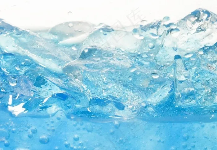 蓝色冰水图片