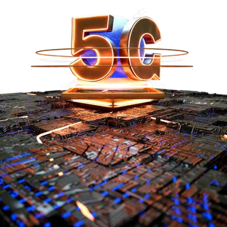 C4D立体炫光5G科技时代,免抠元素