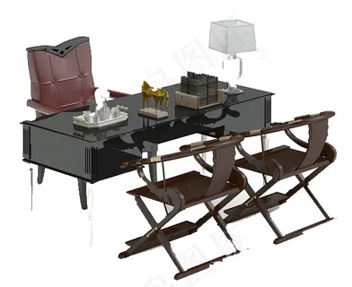 书房家具模型素材 书房家具模型素材