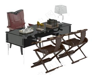 书房家具模型素材