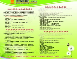 阳光保险制度展板图片