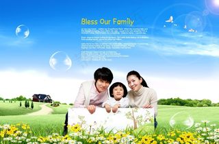 三口之家生活图片素材（psd分层）