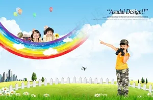 儿童创意海报图片素材（psd分层）