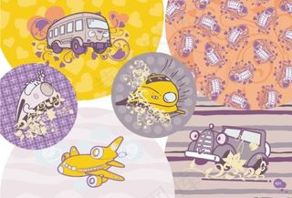 飞机汽车卡卡通