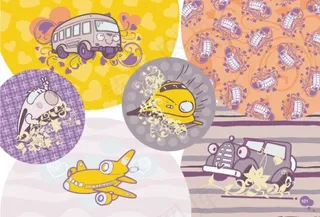 飞机汽车卡卡通