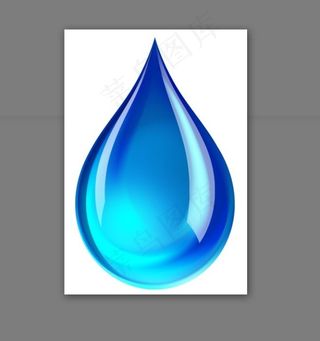 精致蓝色水滴PSD素材