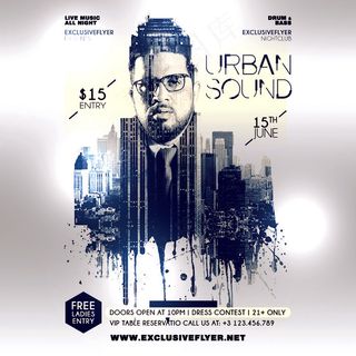 炫酷大气人像与城市建筑双重曝光创意...