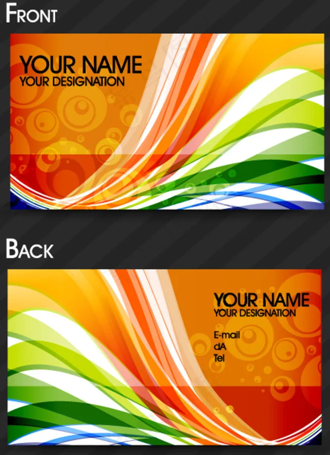 矢量潮流花纹背景名片eps,ai矢量模版下载