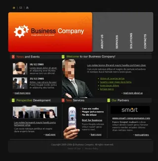 黑色风格企业网页psd模板