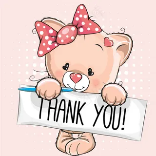 卡通猫咪感恩卡矢量素材图片