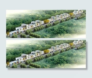 现代商业街建筑群鸟瞰效果图设计