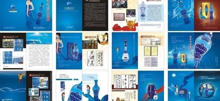 洋河蓝色经典画册图片cdr矢量模版下载