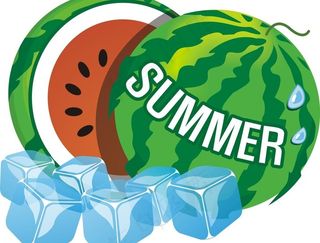 夏天 西瓜 冰块图片