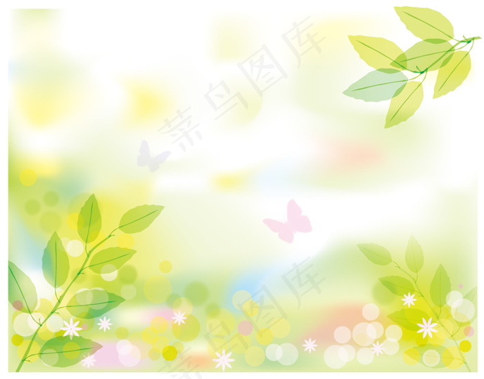 清新的春天风景矢量素材