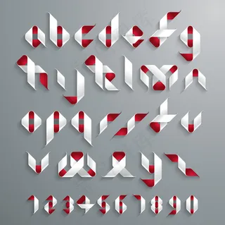 折纸字体设计矢量素材