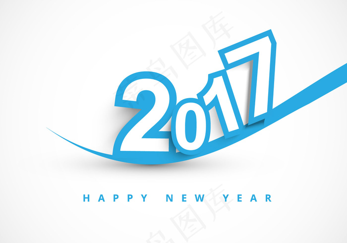 2017新年贺卡ai矢量模版下载