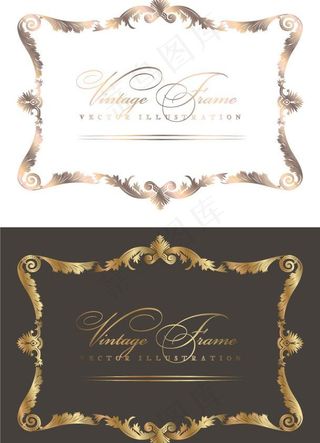 欧式金色花纹边框图片