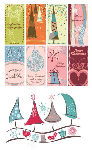 可爱圣诞节图形背景矢量素材