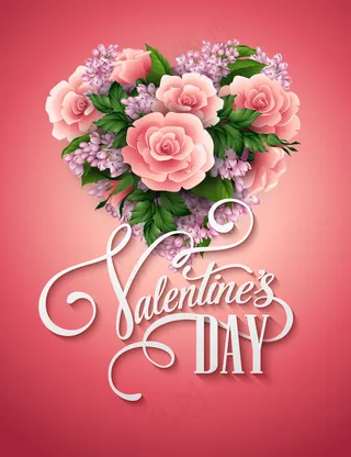 情人节花卉矢量图