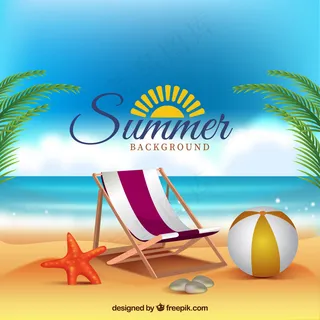 欢乐夏日海滨派对休闲时光旅游矢量