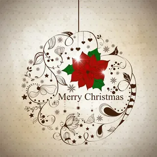 圣诞节花环丝带矢量模板