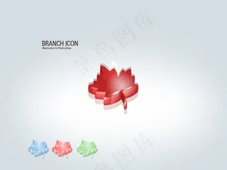 3D红色枫叶logo标志