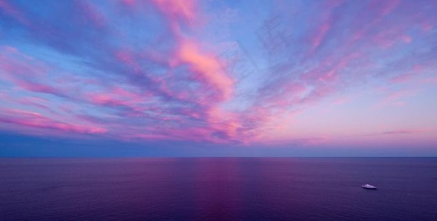 海洋霞光图片