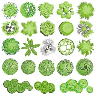 精美树木平面装饰矢量素材