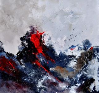 油画 抽象海浪图片